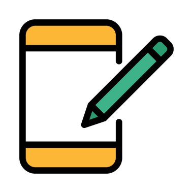 kalem ve kağıt simge vektör çizim 