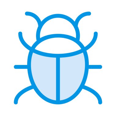 kötü amaçlı yazılım hata düz simgesi beyaz arka plan, vektör, illüstrasyon izole