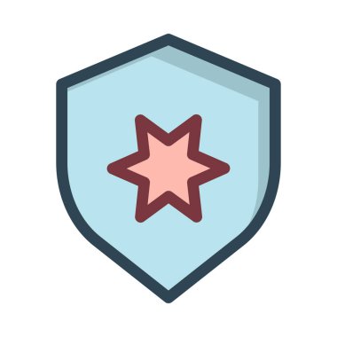 kalkan ikon vektör illüstrasyonu 