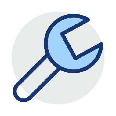 İngiliz anahtarı satır simge vektör çizim beyaz arka plan üzerinde