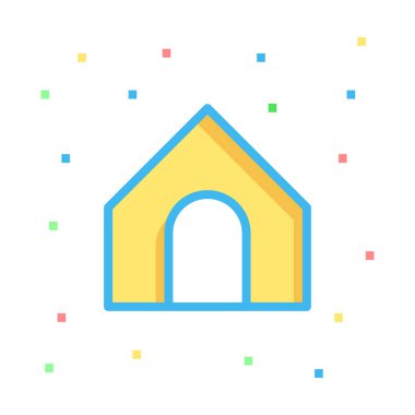 köpek kulübesi simge vektör çizim 