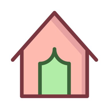 çadır simgesi vektör illüstrasyonu 