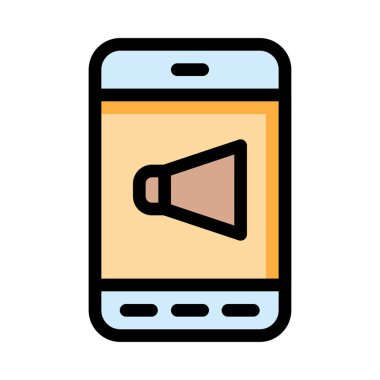 akıllı telefon hattı simge vektör çizim 