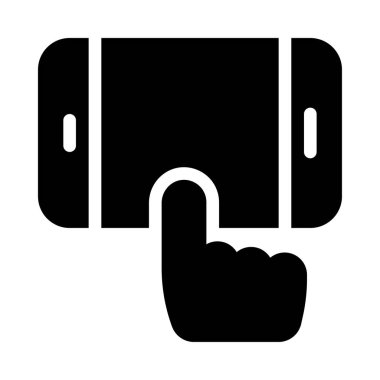 cep telefonu hattı simge vektör çizim kullanan kişi 