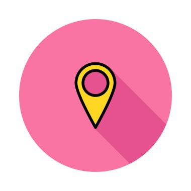 işaretçi düz simgesi beyaz arka plan üzerinde izole