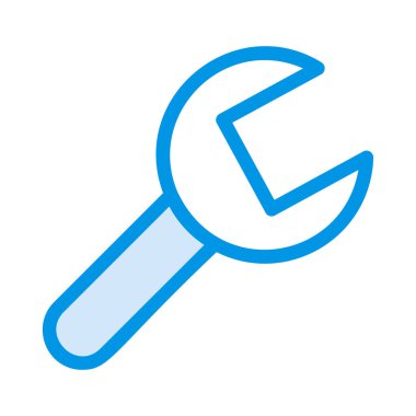 İngiliz anahtarı düz simgesi beyaz arkaplan, vektör, illüstrasyon izole