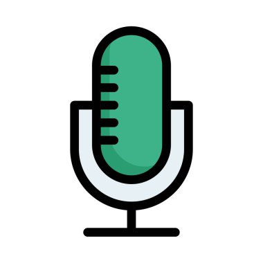 Mikrofon hattı simgesi vektör illüstrasyonu 