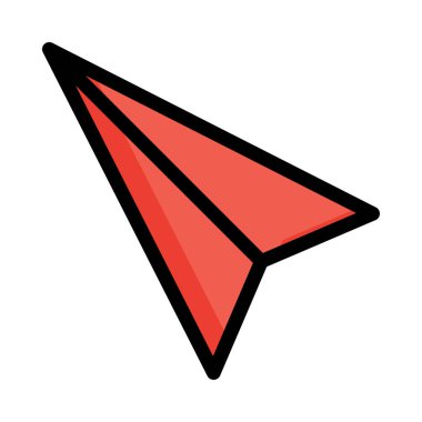 Kağıt Uçak hat simge vektör çizim 