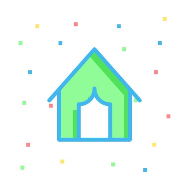 çadır simgesi vektör illüstrasyonu 