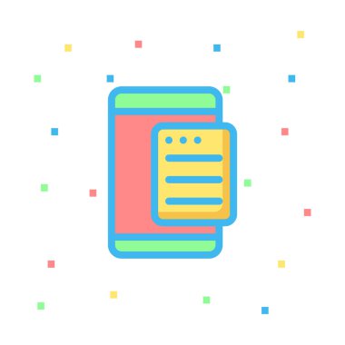 akıllı telefon hattı simge vektör çizim 