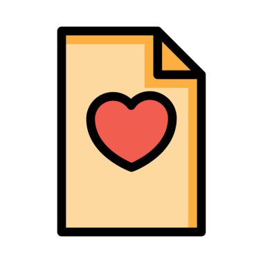 kalp kart simge vektör çizim 