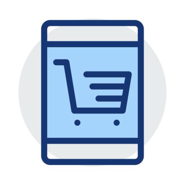 Alışveriş arabası ikon vektör illüstrasyonu 