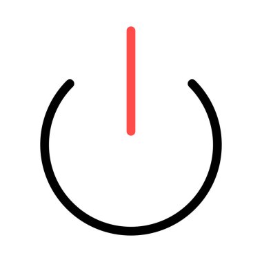 Güç düğmesi kalın çizgi simgesi, vektör