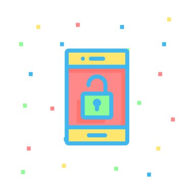 akıllı telefon hattı simge vektör çizim 