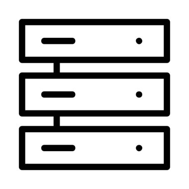 sunucu veritabanı depolama simge vektör çizim 