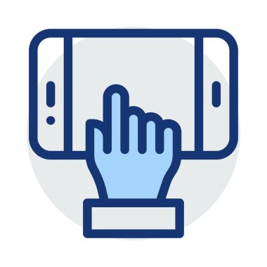 cep telefonu hattı simge vektör çizim kullanan kişi 