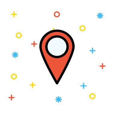 işaretçi düz simgesi beyaz arka plan üzerinde izole