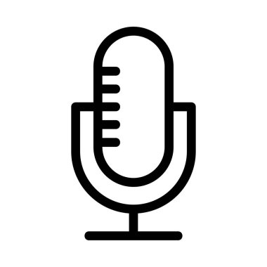 Beyaz arka plan, vektör, illüstrasyon izole mikrofon düz simgesi