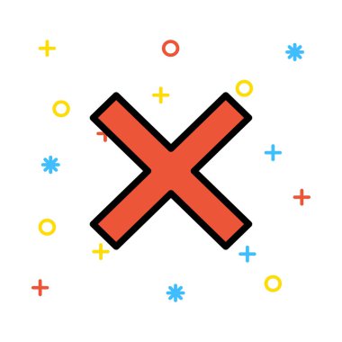 çapraz simge vektör illüstrasyonu 