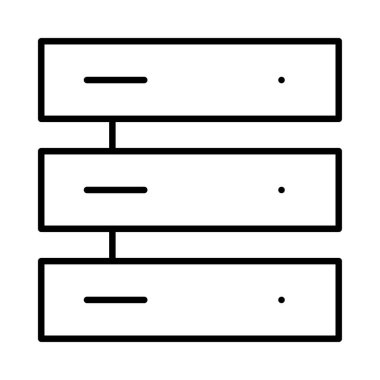 sunucu veritabanı depolama simge vektör çizim 