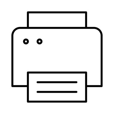 Beyaz arka plan üzerinde izole siyah glif yazıcı