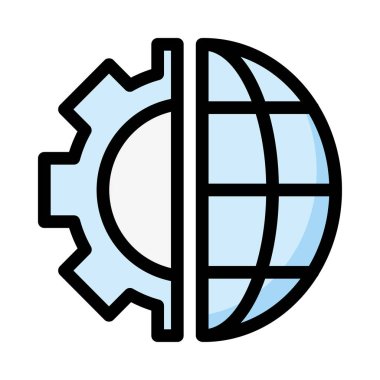 Dişli ve küre vektör çizim 