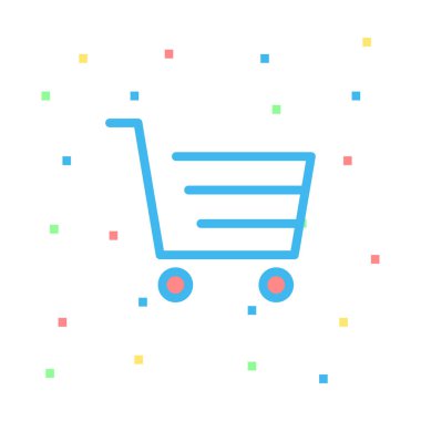 alışveriş sepeti düz simgesi, vektör