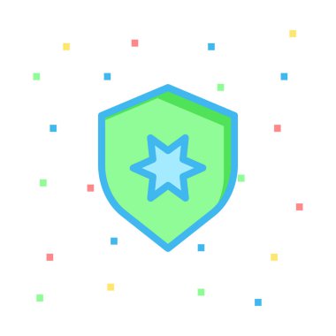 kalkan ikon vektör illüstrasyonu 