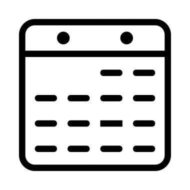 Takvim simgesi vektör illüstrasyonu 