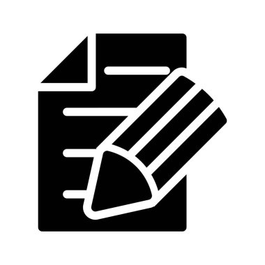 kalem ve belge web simge vektör çizim 