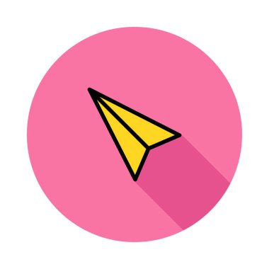 Kağıt Uçak hat simge vektör çizim 