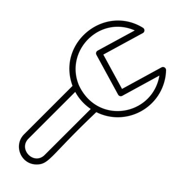 İngiliz anahtarı düz simgesi beyaz arkaplan, vektör, illüstrasyon izole