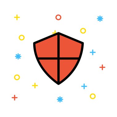 kalkan kutsal kişilerin resmi, işaret, vektör çizim 