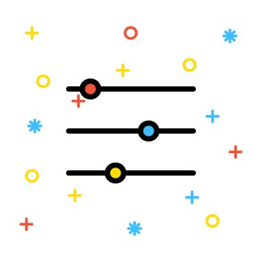 birim denetim satır simge vektör çizim 