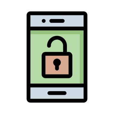 akıllı telefon hattı simge vektör çizim 