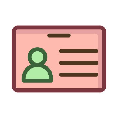 ID kart simgesi vektör illüstrasyonu 