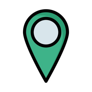 işaretçi düz simgesi beyaz arka plan üzerinde izole