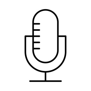 Beyaz arka plan, vektör, illüstrasyon izole mikrofon düz simgesi