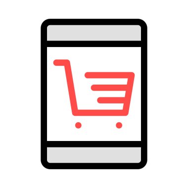 Alışveriş arabası ikon vektör illüstrasyonu 