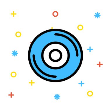 CD disk düz stil ikonu, vektör çizim  