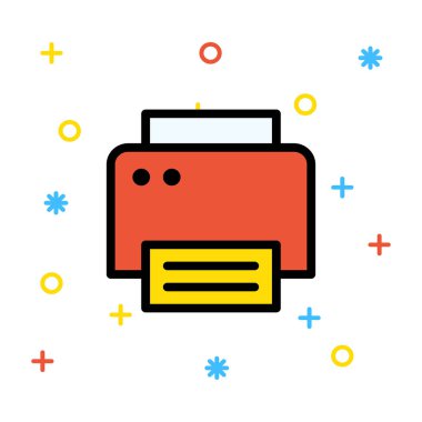 Yazıcı satır simge vektör çizim  