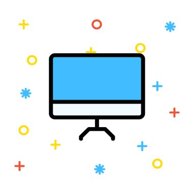 bilgisayar hattı simge vektör çizim 