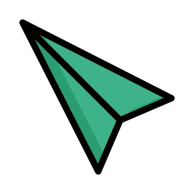 Kağıt Uçak düz stil ikonu, vektör çizim 