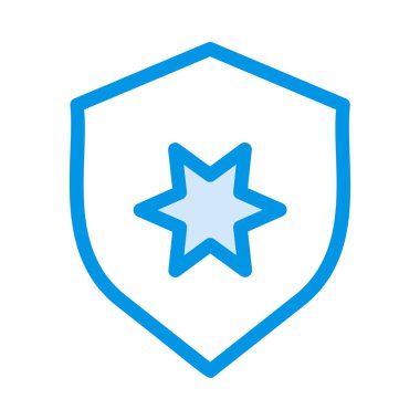 Koruma Kalkanı yıldız simgesi, vektör çizim ile 