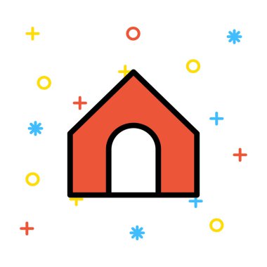 köpek kulübesi simge vektör çizim 