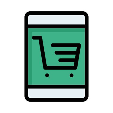 Alışveriş arabası ikon vektör illüstrasyonu 