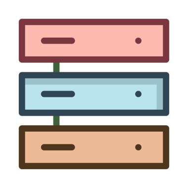 sunucu veritabanı depolama simge vektör çizim 