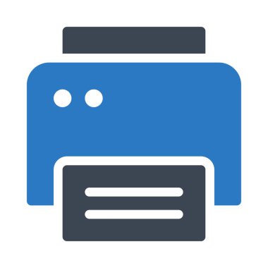 Beyaz arka plan üzerinde izole siyah glif yazıcı