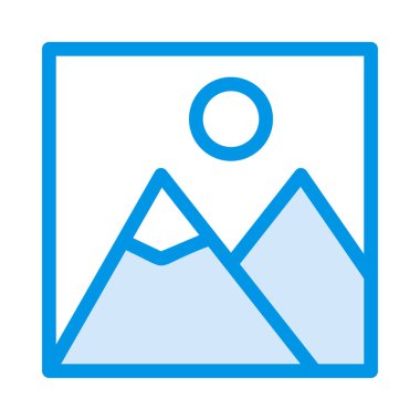 Resim Fotoğraf Galerisi düz simgesi beyaz arka plan, vektör, illüstrasyon izole