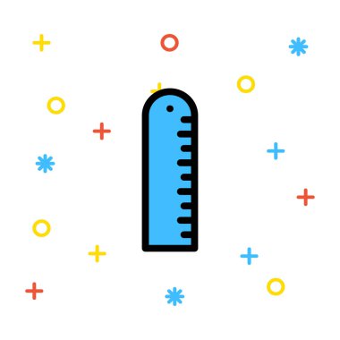 Cetvel düz simgesi, vektör, illüstrasyon